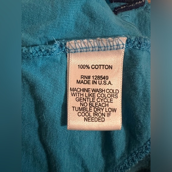 Aviator Nation Tee shirt two tone blue diagonal stitch size Medium - Picture 8 of 11